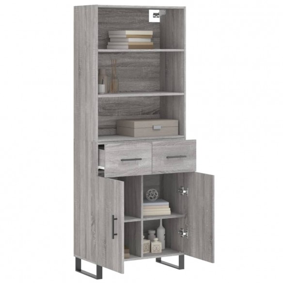 Buffet haut Sonoma gris 69,5x34x180 cm Bois d'ingénierie