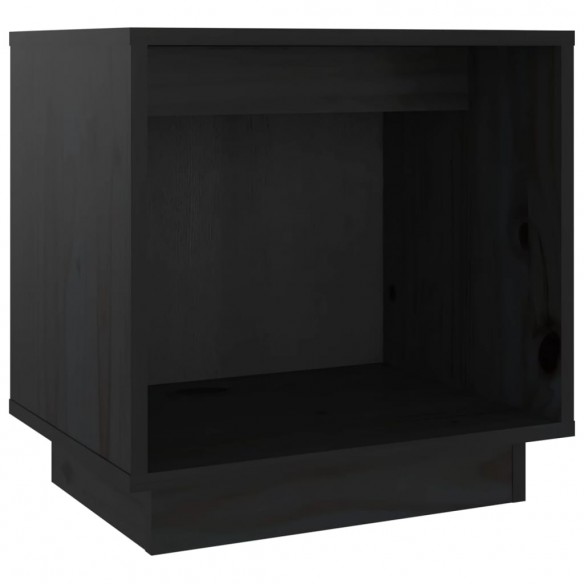 Table de chevet Noir 40x30x40 cm Bois de pin solide