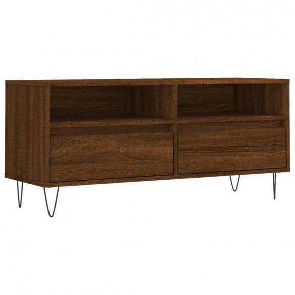 Meuble TV chêne marron 100x34,5x44,5 cm bois d'ingénierie