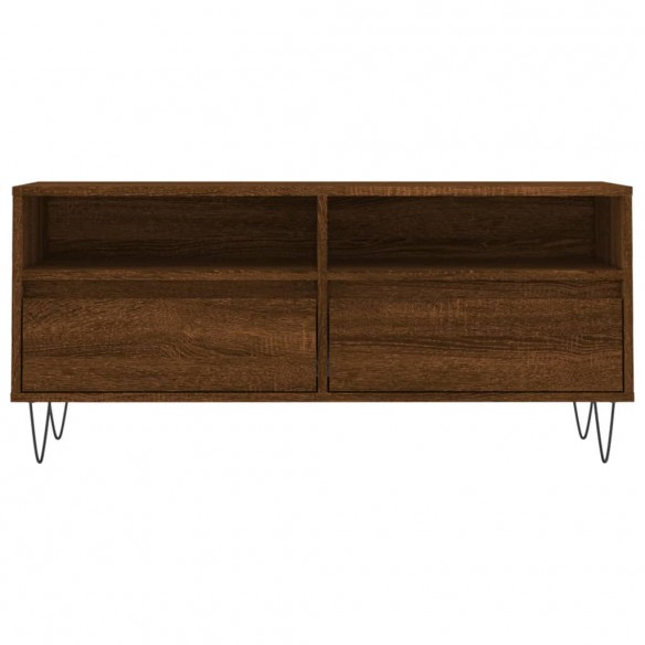 Meuble TV chêne marron 100x34,5x44,5 cm bois d'ingénierie