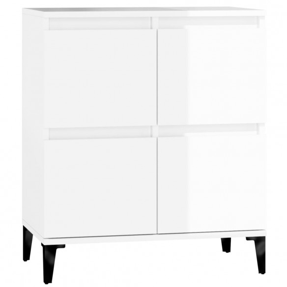 Buffet Blanc brillant 60x35x70 cm Bois d'ingénierie