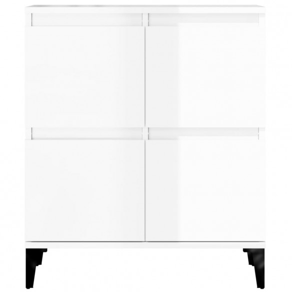 Buffet Blanc brillant 60x35x70 cm Bois d'ingénierie