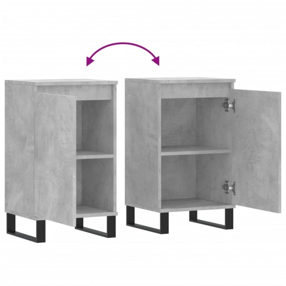 Buffets 2 pcs gris béton 40x35x70 cm bois d'ingénierie