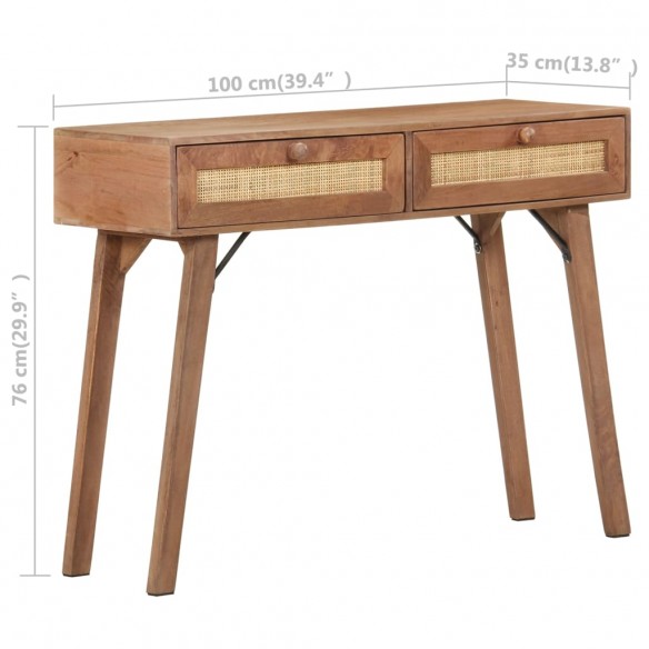 Table console 100x35x76 cm Bois de manguier massif