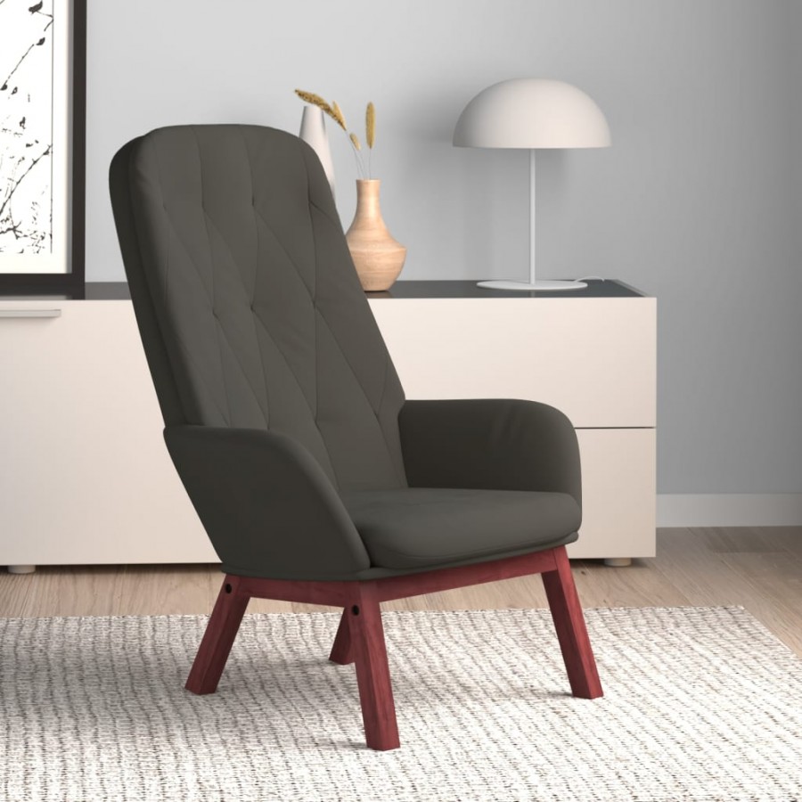 Chaise de relaxation Gris foncé Velours