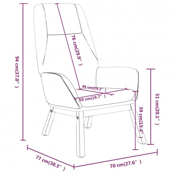 Chaise de relaxation Gris clair Tissu