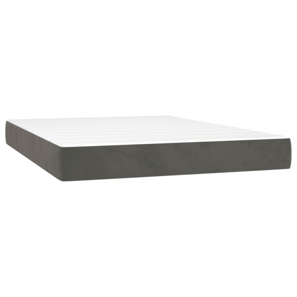 Cadre de lit et matelas Gris foncé 140x190cm Velours