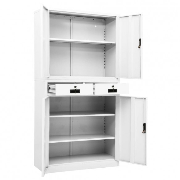 Armoire de bureau Blanc 90x40x180 cm Acier