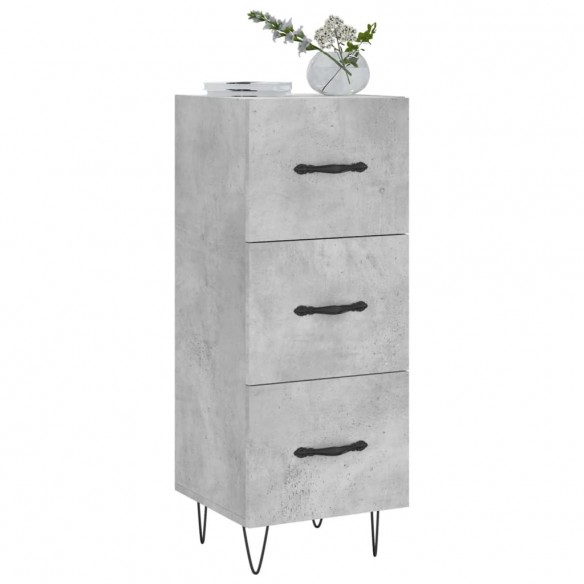 Buffet Gris béton 34,5x34x90 cm Bois d'ingénierie