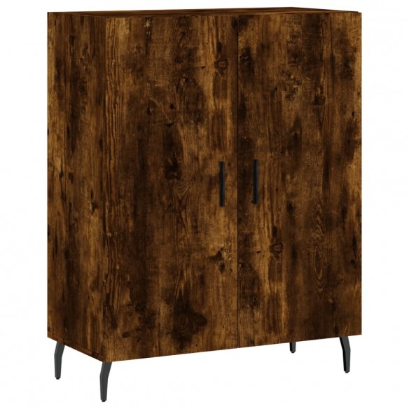 Buffet haut Chêne fumé 69,5x34x180 cm Bois d'ingénierie