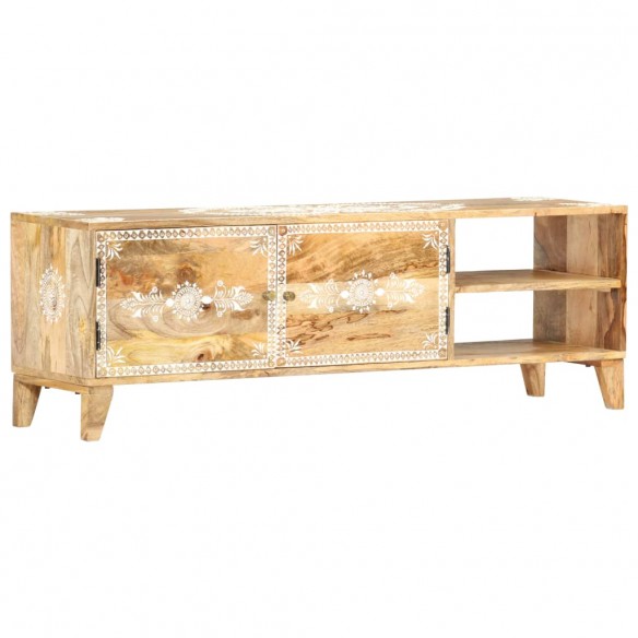 Meuble TV 120x30x40 cm Bois massif de manguier