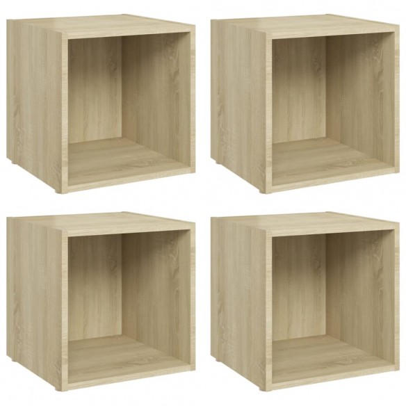 Meubles TV 4 pcs Chêne sonoma 37x35x37 cm Aggloméré