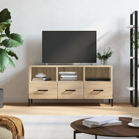 Meuble TV chêne sonoma 102x36x50 cm bois d'ingénierie