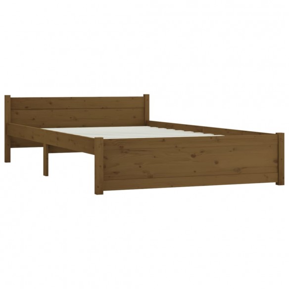 Cadre de lit Marron miel Bois massif 140x200 cm