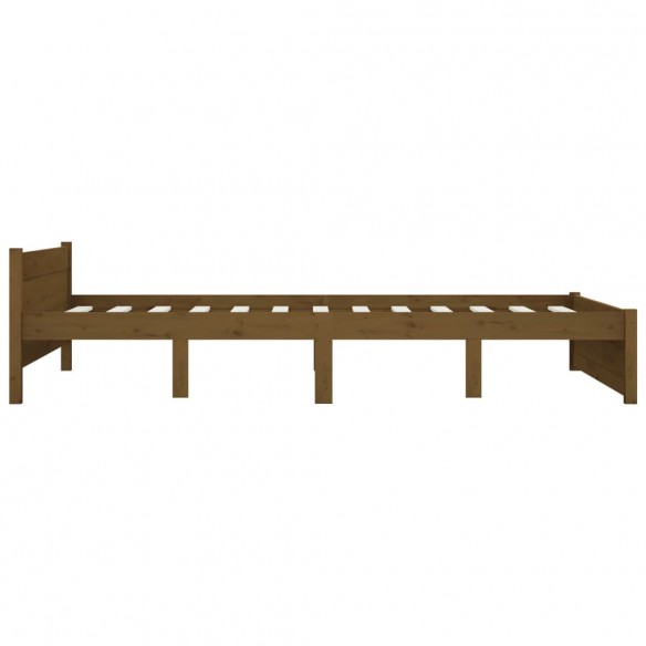 Cadre de lit Marron miel Bois massif 140x200 cm