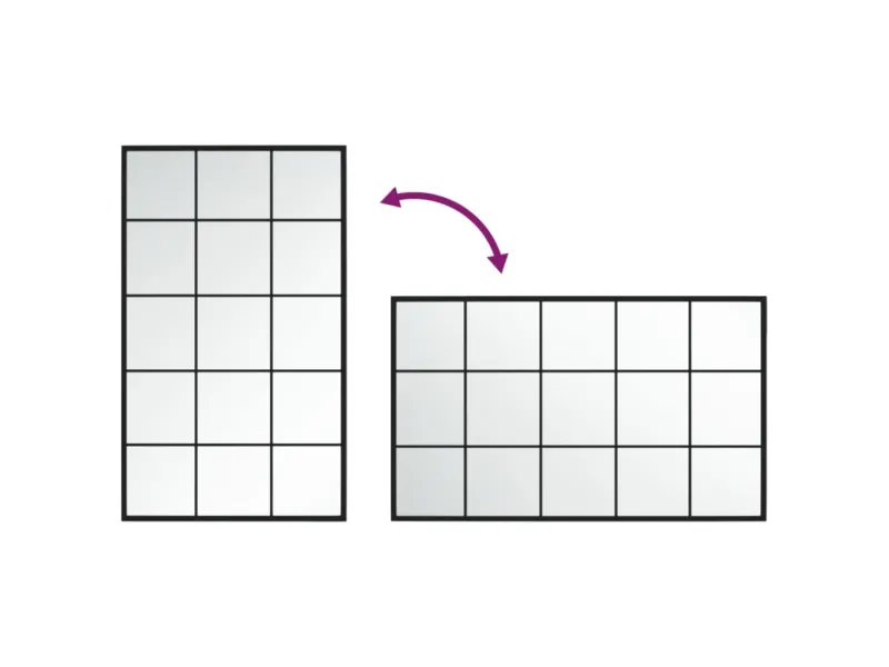 Miroir mural noir 100x60 cm métal