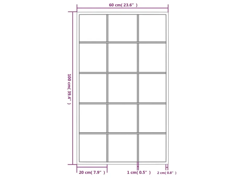 Miroir mural noir 100x60 cm métal