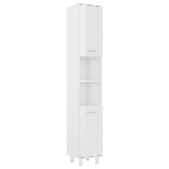 Armoire de salle de bain Blanc brillant 30x30x179 cm Aggloméré