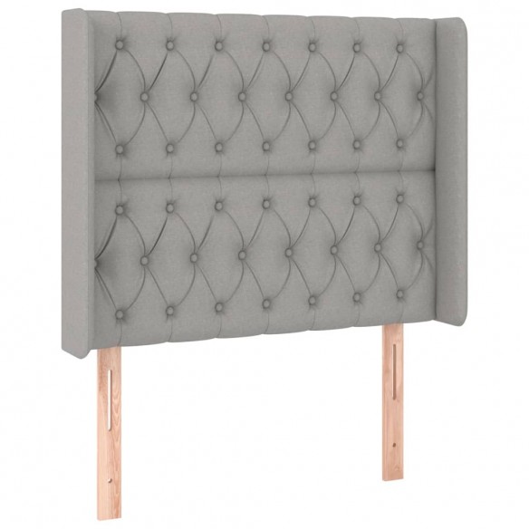 Tête de lit à LED Gris clair 103x16x118/128 cm Tissu