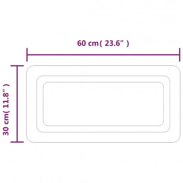 Miroir de salle de bain à LED 60x30 cm