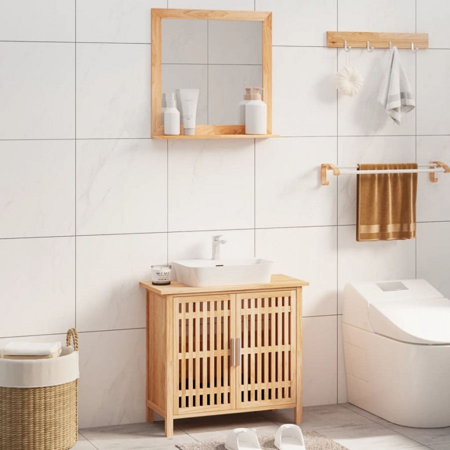 Ensemble de meubles de salle de bain 2 pcs Bois massif de noyer