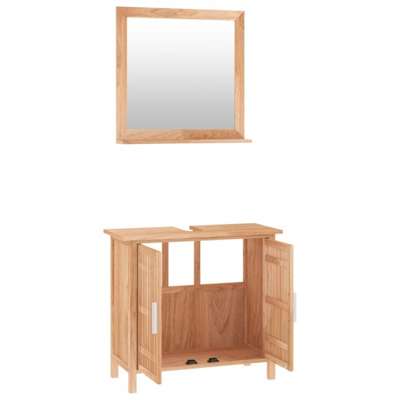 Ensemble de meubles de salle de bain 2 pcs Bois massif de noyer