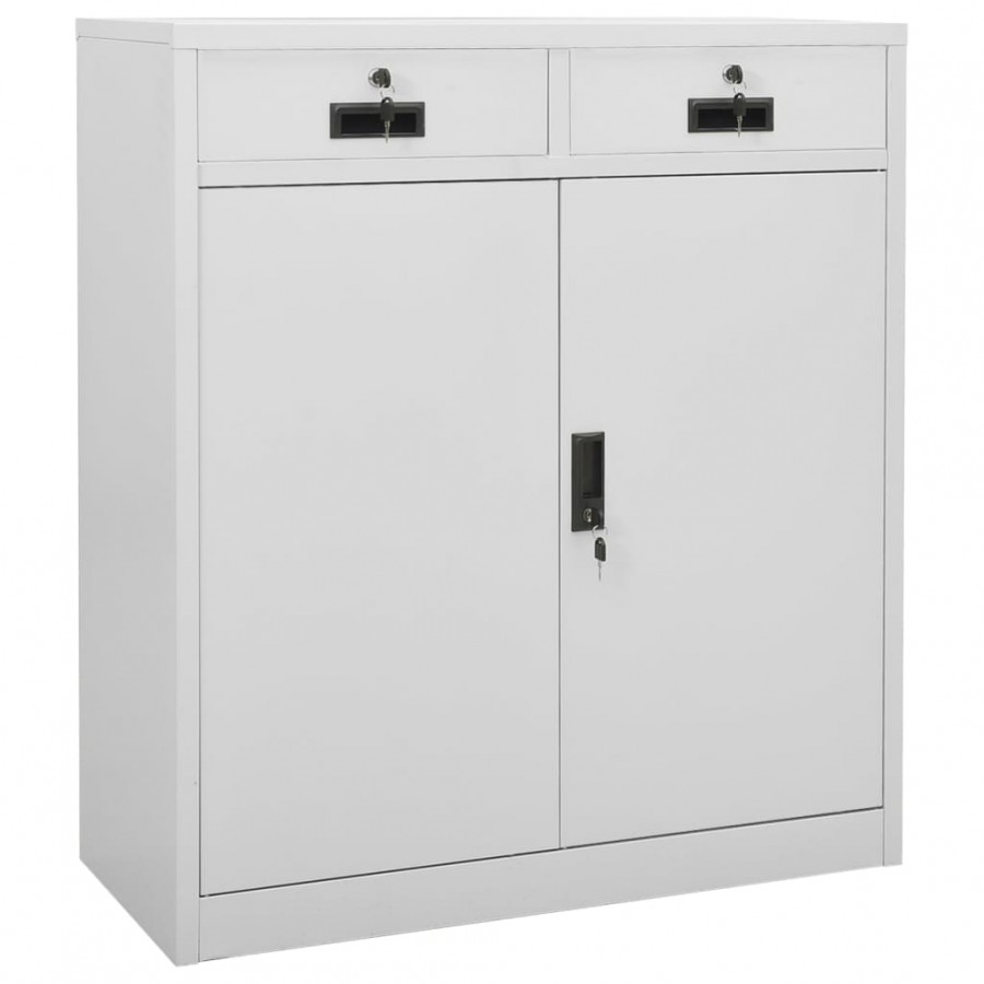 Armoire de bureau Gris clair 90x40x102 cm Acier