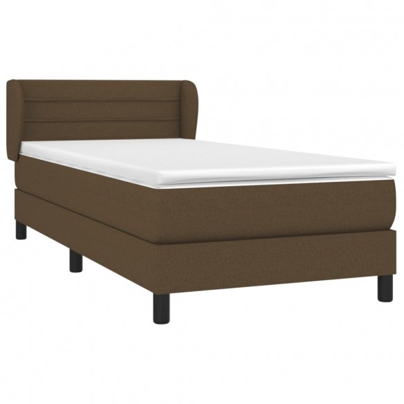 Cadre de lit avec matelas Marron foncé 100x200 cm