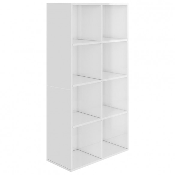 Bibliothèque/Buffet Blanc brillant 66 x 30 x 130 cm Aggloméré