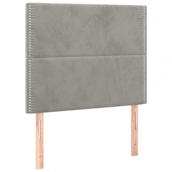 Têtes de lit 2 pcs Gris clair 100x5x78/88 cm Velours