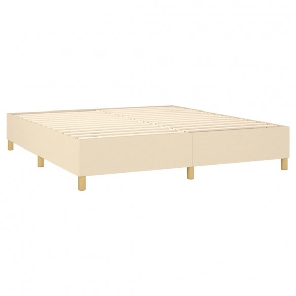 Cadre de lit avec matelas Crème 160x200 cm Tissu