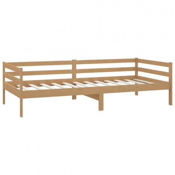 Lit Marron miel Bois de pin massif 90x200 cm