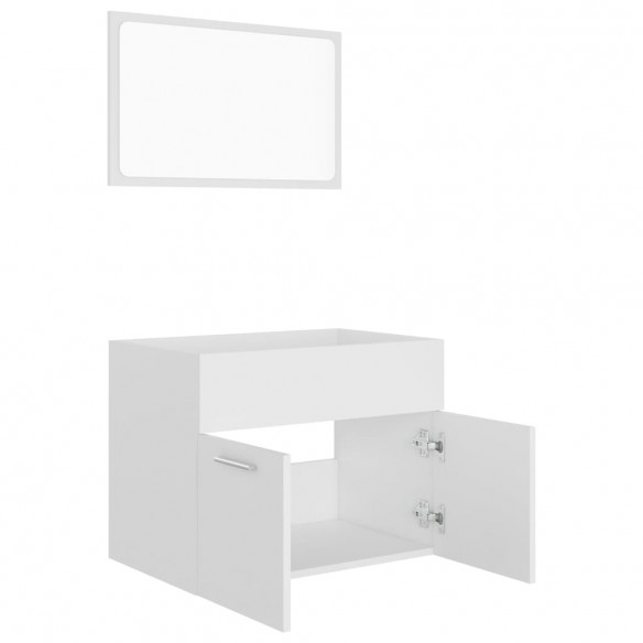 Ensemble de meubles salle de bain 2 pcs Blanc Bois d'ingénierie