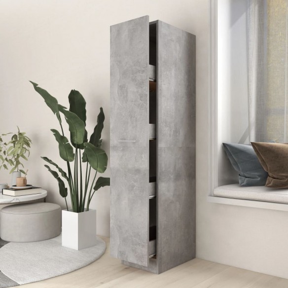 Armoire d'apothicaire Gris béton 30x42,5x150 cm Aggloméré