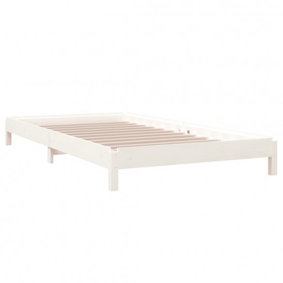 Lit empilable Blanc 90x200 cm Bois de pin massif