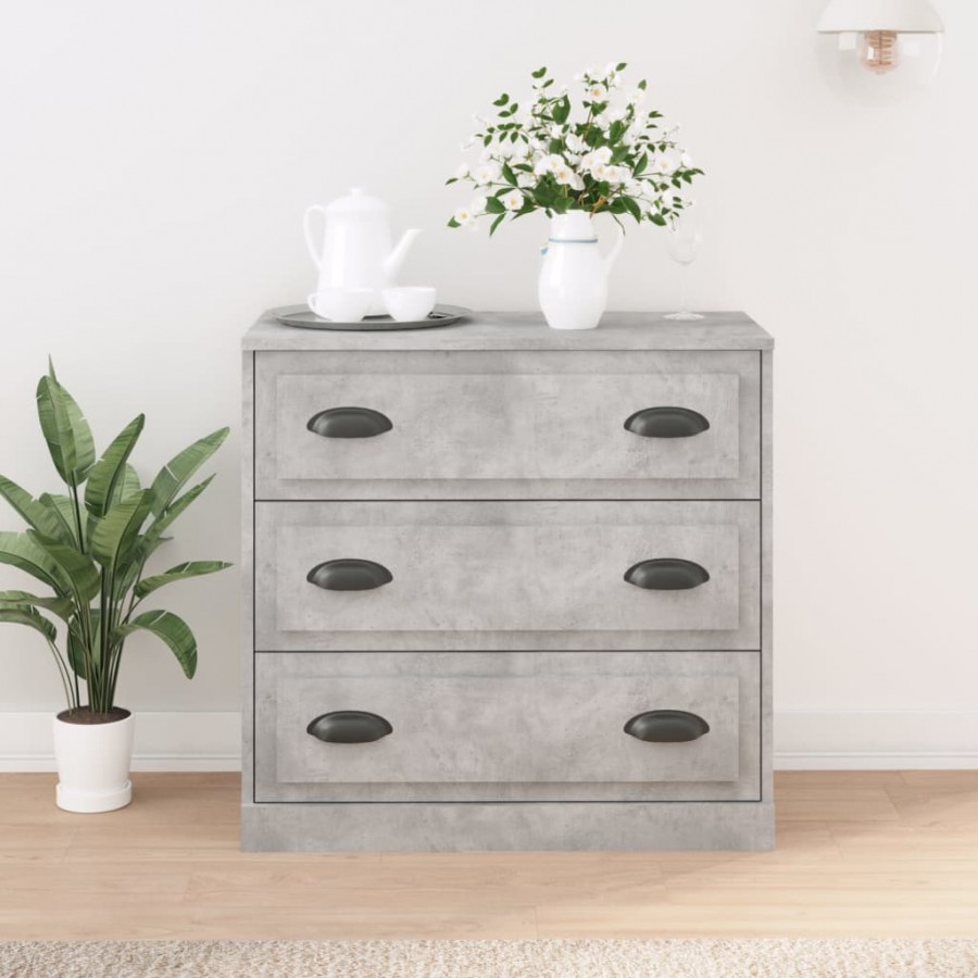 Buffet gris béton 70x35,5x67,5 cm bois d'ingénierie