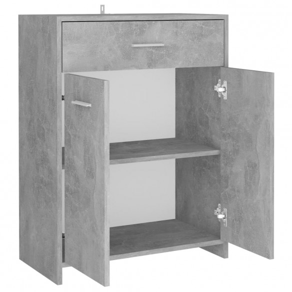 Armoire de salle de bain Gris béton 60x33x80 cm Aggloméré