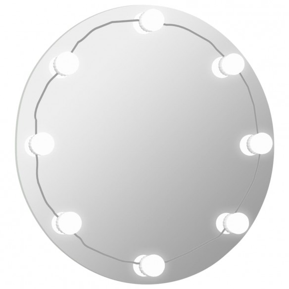 Miroir mural avec lampes LED Rond Verre