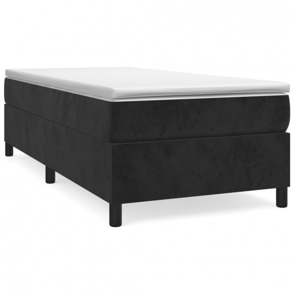 Cadre de lit avec matelas Noir 90x200 cm Velours