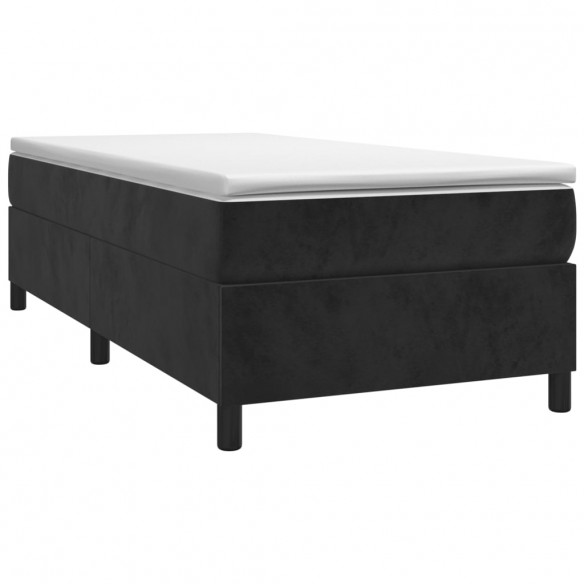 Cadre de lit avec matelas Noir 90x200 cm Velours