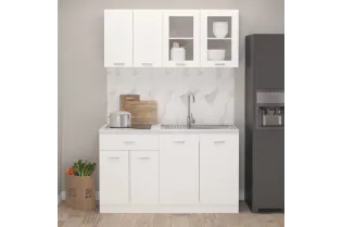 Ensemble de meubles de cuisine 4 pcs Blanc Aggloméré