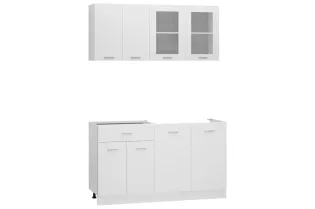 Ensemble de meubles de cuisine 4 pcs Blanc Aggloméré 2