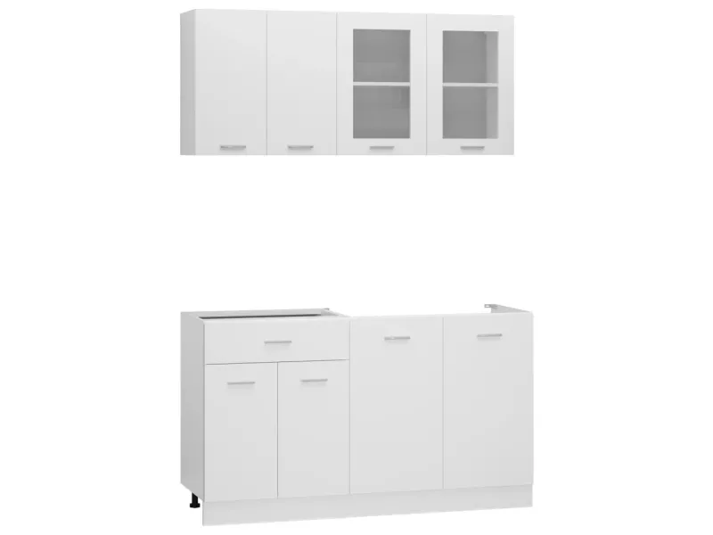 Ensemble de meubles de cuisine 4 pcs Blanc Aggloméré