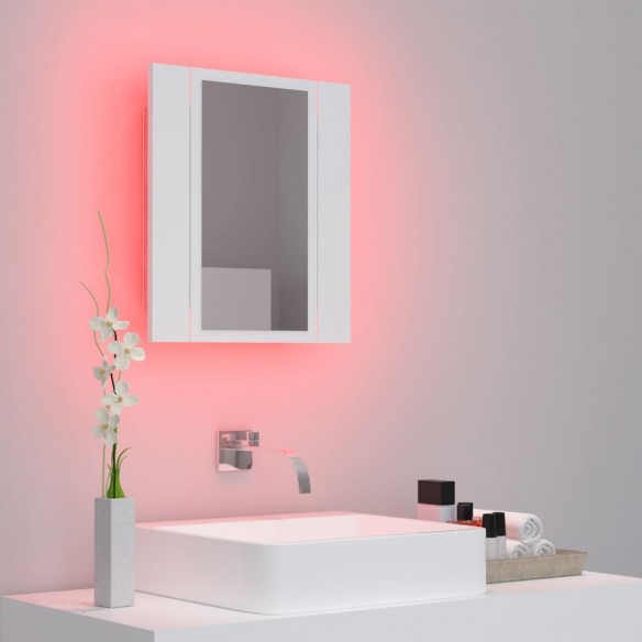 Armoire salle de bain à miroir LED Blanc 40x12x45 cm Acrylique