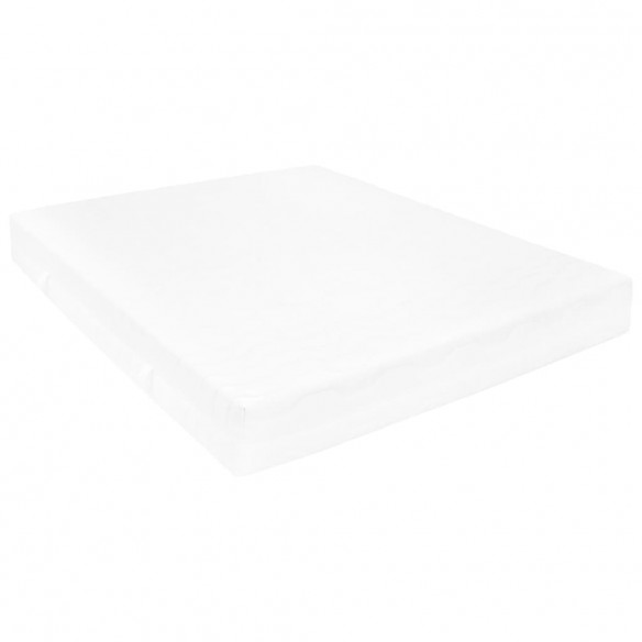 Lit de repos avec matelas 90x200 cm Blanc Bois de pin massif