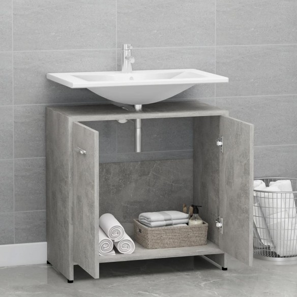 Armoire de salle de bain Gris béton 60x33x61 cm Aggloméré