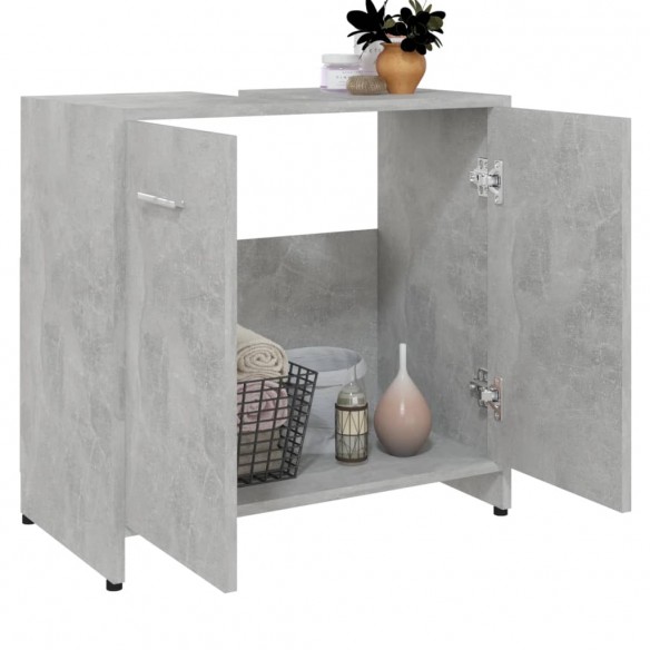 Armoire de salle de bain Gris béton 60x33x61 cm Aggloméré