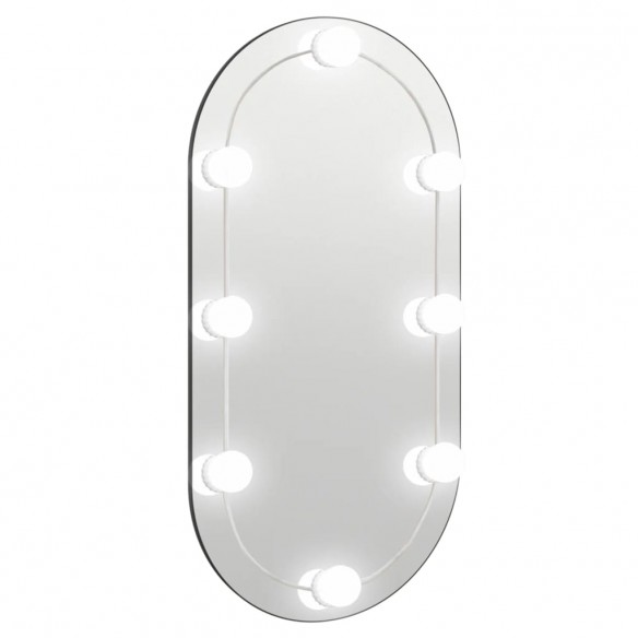 Miroir avec éclairage LED 80x40 cm Verre Ovale