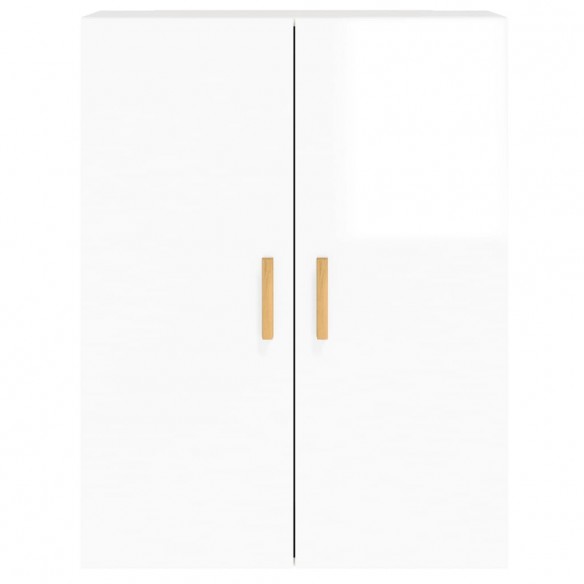 Armoires murales 2 pcs blanc brillant bois d'ingénierie