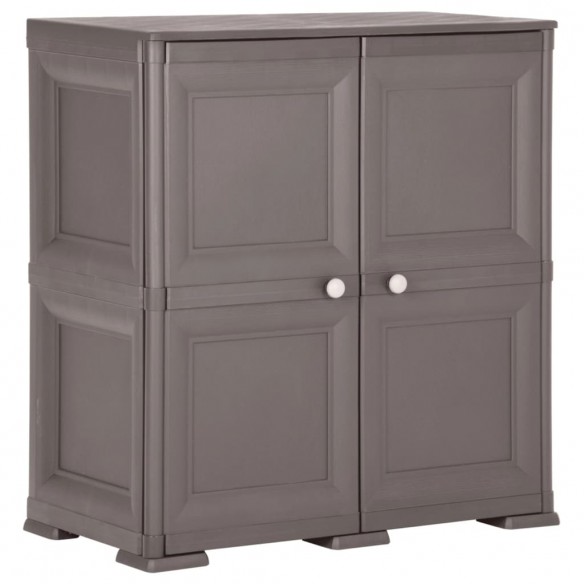 Armoire en plastique 79x43x85,5 cm Design de bois Gris